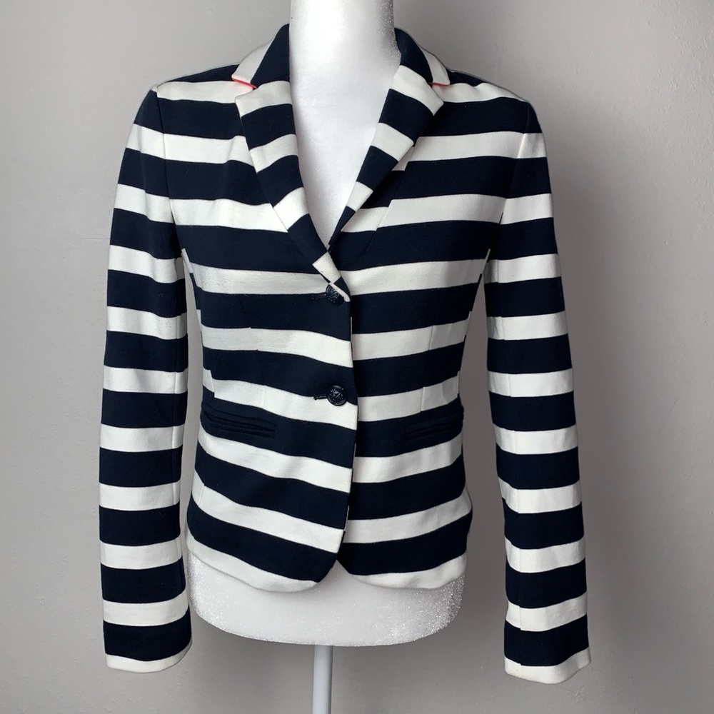 GAP Striped Blazer Navy Blue and White size 0